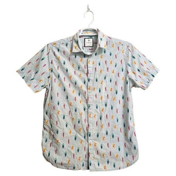 Denim & Flower Ricky Singh Slim Fit Surfboard Casual Button Down Shirt Sz L - Picture 1 of 9